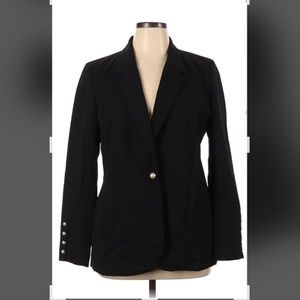 Kenar Women’s Black Blazer With Pearl Buttons